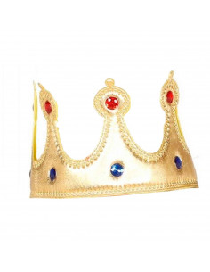 Corona de color amarillo con gemas para niños, complemento para carnaval, halloween, fiestas de cumpleaños, celebraciones. 12 x