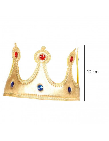 Corona de color amarillo con gemas para niños, complemento para carnaval, halloween, fiestas de cumpleaños, celebraciones. 12 x