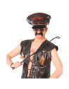 Tradineur - Fusta de cuero para adulto, accesorio para disfraz de domador, bad boy, carnaval, Halloween, cosplay, fiestas (Negro
