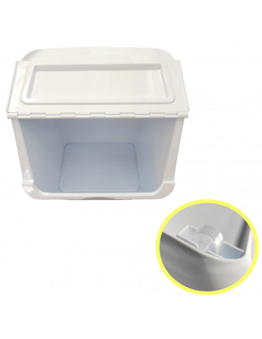 Contenedor de plástico apilable con ruedas, organizador de ropa sucia, caja de almacenamiento para colada (Ropa blanca, 36 litro