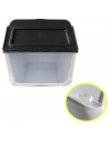 Contenedor apilable de plástico con ruedas, organizador de ropa sucia, caja de almacenamiento para colada (Ropa oscura, 36 litro