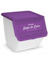 Contenedor apilable con ruedas, plástico, organizador de ropa sucia, caja de almacenamiento para colada (Ropa de color, 36 litro