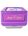 Contenedor apilable con ruedas, plástico, organizador de ropa sucia, caja de almacenamiento para colada (Ropa de color, 36 litro