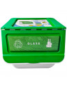 Contenedor apilable plástico con ruedas, organizador de basura, caja de almacenamiento de residuos, reciclaje (Vidrio, 36 litros