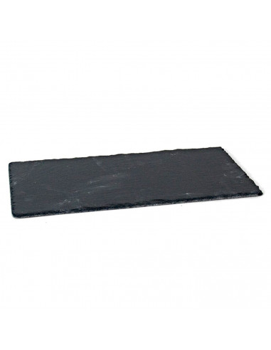 Pack de 6 tablas pizarra rectangulares 30 x 13 cm. Platos llanos de piedra natural, bandejas para servir alimentos, quesos, aper