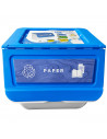 Contenedor plástico apilable con ruedas, organizador de basura, caja de almacenamiento de residuos, reciclaje (Papel, 36 litros,