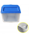 Contenedor plástico apilable con ruedas, organizador de basura, caja de almacenamiento de residuos, reciclaje (Papel, 36 litros,