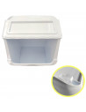 Pack de 3 contenedores de plástico apilables con ruedas, organizadores de ropa sucia (Ropa blanca, oscura y de color, 36 litros,