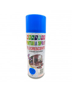 Montoro - Bote de pintura en spray azul fluorescente F205 400 ml. Válido para multitud de superficies de interior y exterior