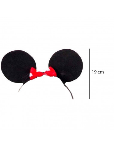 Diadema de ratoncita de color negro para niños, complemento para carnaval, halloween, fiestas de cumpleaños, celebraciones. 19 x