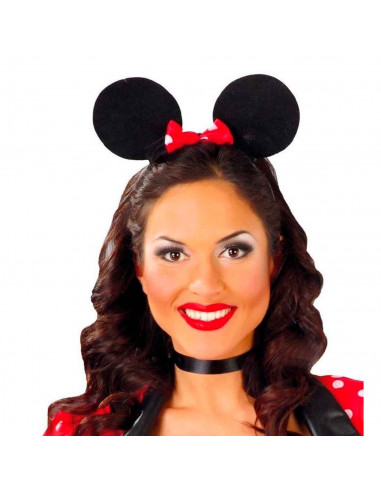 Diadema de ratoncita de color negro para niños, complemento para carnaval, halloween, fiestas de cumpleaños, celebraciones. 19 x