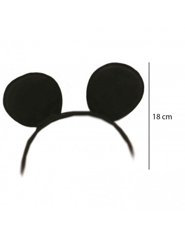 Diadema de ratón de color negro para niños, complemento para carnaval, halloween, fiestas de cumpleaños, celebraciones. 18 x 22