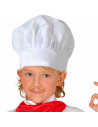 Gorro de cocinero de color blanco para niños, complemento para carnaval, halloween, fiestas, celebraciones. 23 x 20 x 20 cm