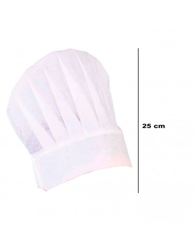 Gorro de chef de cocina de color blanco para jóvenes y adultos, poliéster, complemento para carnaval, halloween, fiestas, celebr
