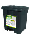 Tradineur - Cubo de basura con pedal, plástico, contenedor basura, papelera con separador para colocar dos bolsas, fabricado en