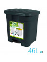 Tradineur - Cubo de basura con pedal, plástico, contenedor basura, papelera con separador para colocar dos bolsas, fabricado en
