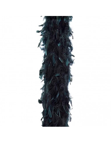 Boa de plumas de color negro para jóvenes y adultos, complemento para carnaval, halloween, fiestas, celebraciones. Longitud: 180