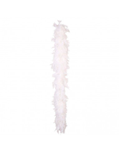 Boa de plumas de color blanco para jóvenes y adultos, complemento para carnaval, halloween, fiestas, celebraciones. Longitud: 18