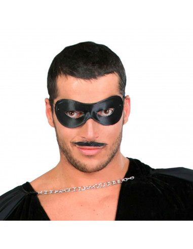 Antifaz de pierrot de color negro para jóvenes y adultos, complemento para carnaval, halloween, fiestas, celebraciones. 6,5 x 17