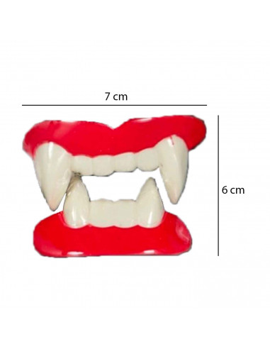 Dientes de vampiro de plástico para jóvenes y adultos, complemento para carnaval, halloween, fiestas, celebraciones. 6 x 7 x 3 c