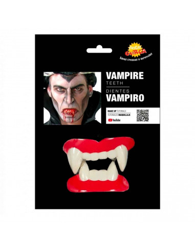 Dientes de vampiro de plástico para jóvenes y adultos, complemento para carnaval, halloween, fiestas, celebraciones. 6 x 7 x 3 c