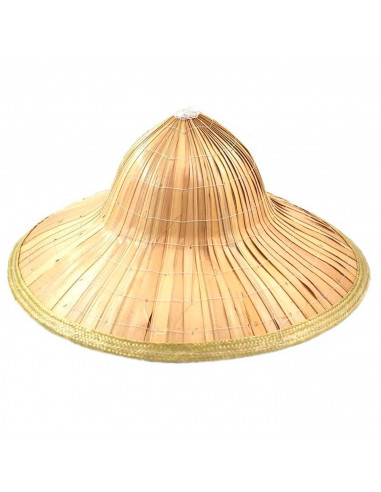 Sombrero chino de paja vietnamita para jóvenes y adultos, complemento para carnaval, halloween, fiestas, celebraciones. 20 x 40