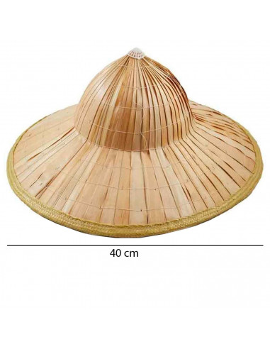 Sombrero chino de paja vietnamita para jóvenes y adultos, complemento para carnaval, halloween, fiestas, celebraciones. 20 x 40