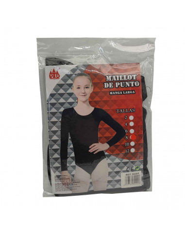 Tradineur - Body maillot de punto manga larga para niños para carnaval, halloween, fiestas, celebraciones. Talla 8 años