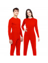 Mono maillot de color rojo para jovenes y adultos para carnaval, halloween, fiestas, celebraciones. Talla L