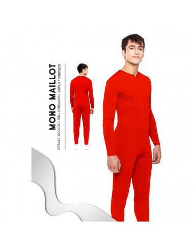 Mono maillot de color rojo para jovenes y adultos para carnaval, halloween, fiestas, celebraciones. Talla L