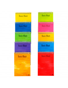 Pack de 10 cuadernos cuadriculados 12º con espiral superior 12 x 8,5 cm. Libretas apuntes, blocs de notas con anilla superior, 8