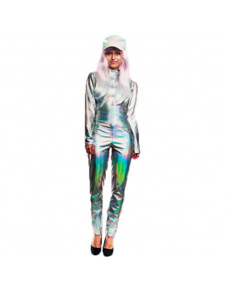 Mono maillot plateado holográfico para jovenes y adultos para carnaval, halloween, fiestas, celebraciones. Talla L Mono maillot plateado holográfico para jovenes y adultos para carnaval, halloween, fiestas, celebraciones. Talla L