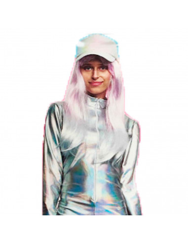 Mono maillot plateado holográfico para jovenes y adultos para carnaval, halloween, fiestas, celebraciones. Talla L