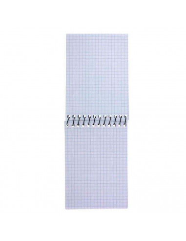 Pack de 10 cuadernos cuadriculados 12º con espiral superior 12 x 8,5 cm. Libretas apuntes, blocs de notas con anilla superior, 8