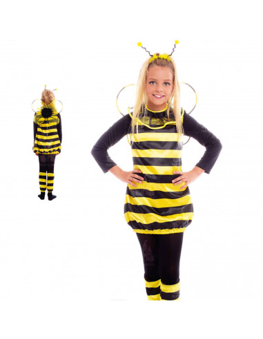 Disfraz de abeja color amarillo y negro para niños de 3 a 4 años para las fiestas carnavales, halloween, fiestas, celebraciones.