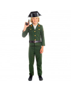 Disfraz de guardia civil color verde para niños de 7 a 9 años para las fiestas carnavales, halloween, fiestas, celebraciones.