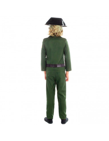 Disfraz de guardia civil color verde para niños de 7 a 9 años para las fiestas carnavales, halloween, fiestas, celebraciones.