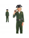 Disfraz de guardia civil color verde para niños de 7 a 9 años para las fiestas carnavales, halloween, fiestas, celebraciones.