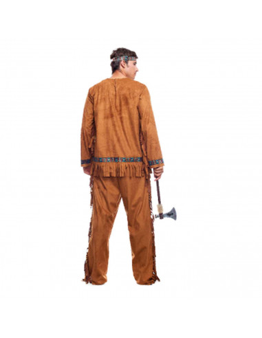 Disfraz de indio, fibra sintética, incluye camiseta, pantalón y cinta, accesorios no incluidos, carnaval halloween, adulto, tall