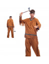 Disfraz indio, fibra sintética, incluye camiseta, pantalón y cinta, accesorios no incluidos, carnaval halloween, adulto, talla S