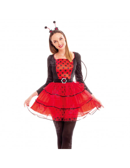 Disfraz de mariquita, fibra sintética, incluye vestido, diadema y alas, accesorios no incluidos, carnaval halloween, adulto, tal Disfraz de mariquita, fibra sintética, incluye vestido, diadema y alas, accesorios no incluidos, carnaval halloween, adulto, tal