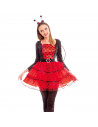 Disfraz de mariquita, fibra sintética, incluye vestido, diadema y alas, accesorios no incluidos, carnaval halloween, adulto, tal