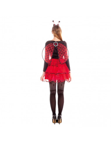 Disfraz de mariquita, fibra sintética, incluye vestido, diadema y alas, accesorios no incluidos, carnaval halloween, adulto, tal