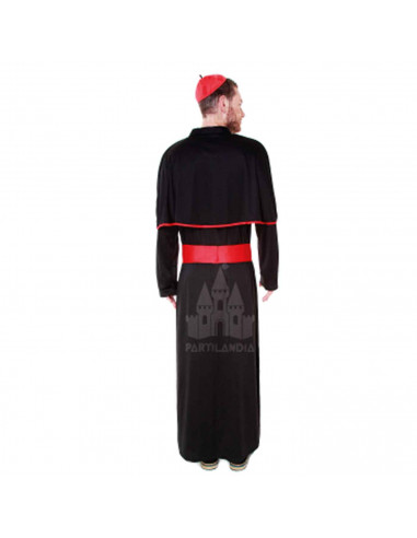 Disfraz de cardenal, fibra sintética, incluye túnica, fajín, bonete y cruz, accesorios no incluidos, carnaval halloween, adulto,