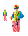 Disfraz payaso arcoiris, fibra sintética, incluye camiseta y pantalón, accesorios no incluidos, carnaval halloween, adulto, tall