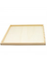 Tradineur - Cubertero, organizador de cubiertos de madera con tapa 35,5 x 26,5 x 4,8 cm, 5 compartimentos. Bandeja, porta utensi