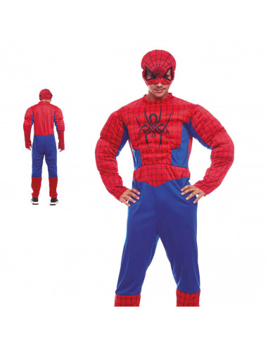 Disfraz Spider héroe de fibra sintética, incluye mono y mascará, accesorios no incluidos, carnaval halloween, adulto, talla L
