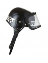 Casco de policía con visor color negro para niños para carnaval, halloween, fiestas y celebraciones. 12 x 20 x 22 cm