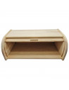 Tradineur - Panera con tapa persiana, madera natural sin tratar, 48 x 26 x 16,5 cm, contenedor, recipiente con tapa deslizante p