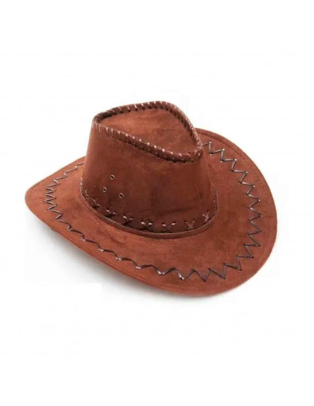 Sombrero de vaquero infantil marrón oscuro para niños para carnaval, halloween, fiestas y celebraciones. 12 x 31 x 34 cm Sombrero de vaquero infantil marrón oscuro para niños para carnaval, halloween, fiestas y celebraciones. 12 x 31 x 34 cm